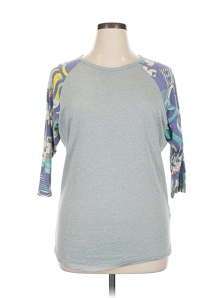 Pre-owned Lularoe 3/4 Sleeve T-shirt In Gray