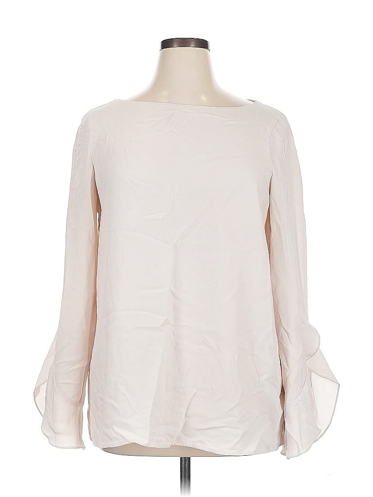 Pre-owned Lafayette 148 Long Sleeve Blouse In White