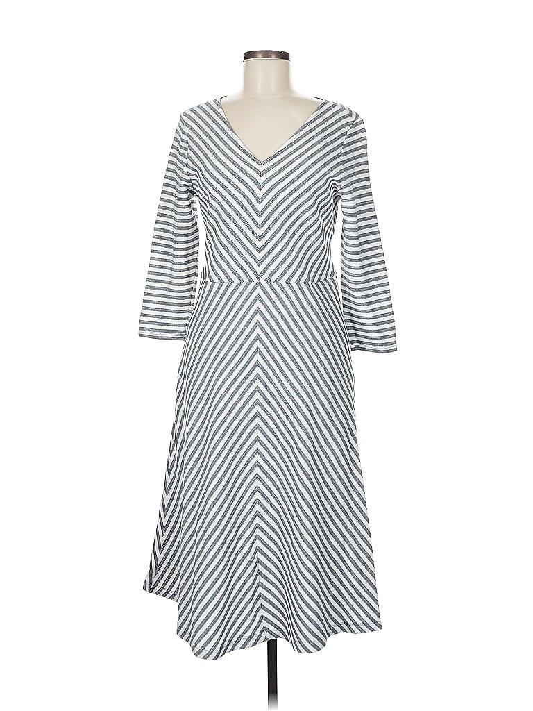 Pre-owned Lands' End Casual Dress In Gray