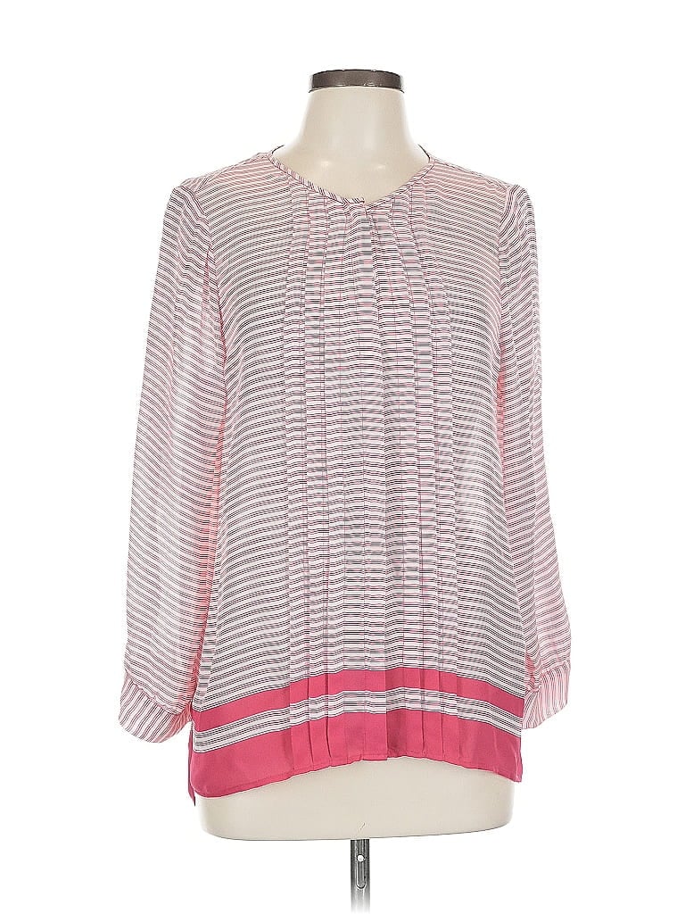 Click to view more detailed imagery on our partner's website Pre-owned Joie Long Sleeve Silk Top Pink Square Neckline Tops
