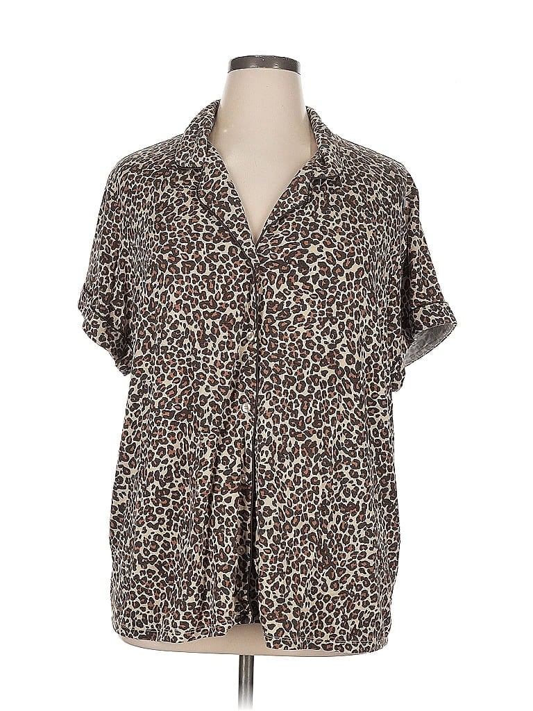 NORDSTROM Pre-owned Short Sleeve Blouse In Brown