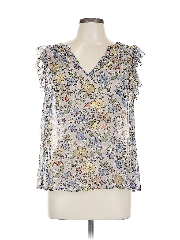 Click to view more detailed imagery on our partner's website Pre-owned Velvet By Graham & Spencer Sleeveless Blouse In Silver
