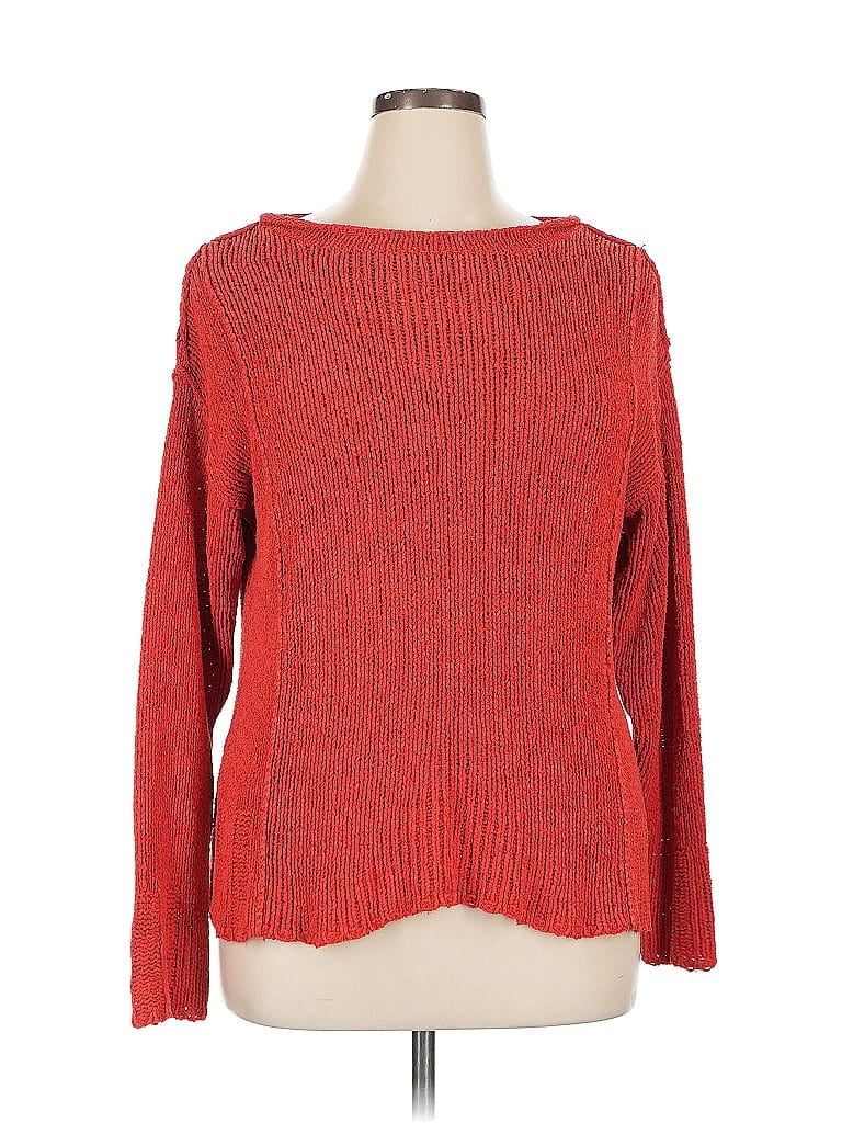Pre-owned Coldwater Creek Silk Pullover Sweater In Red