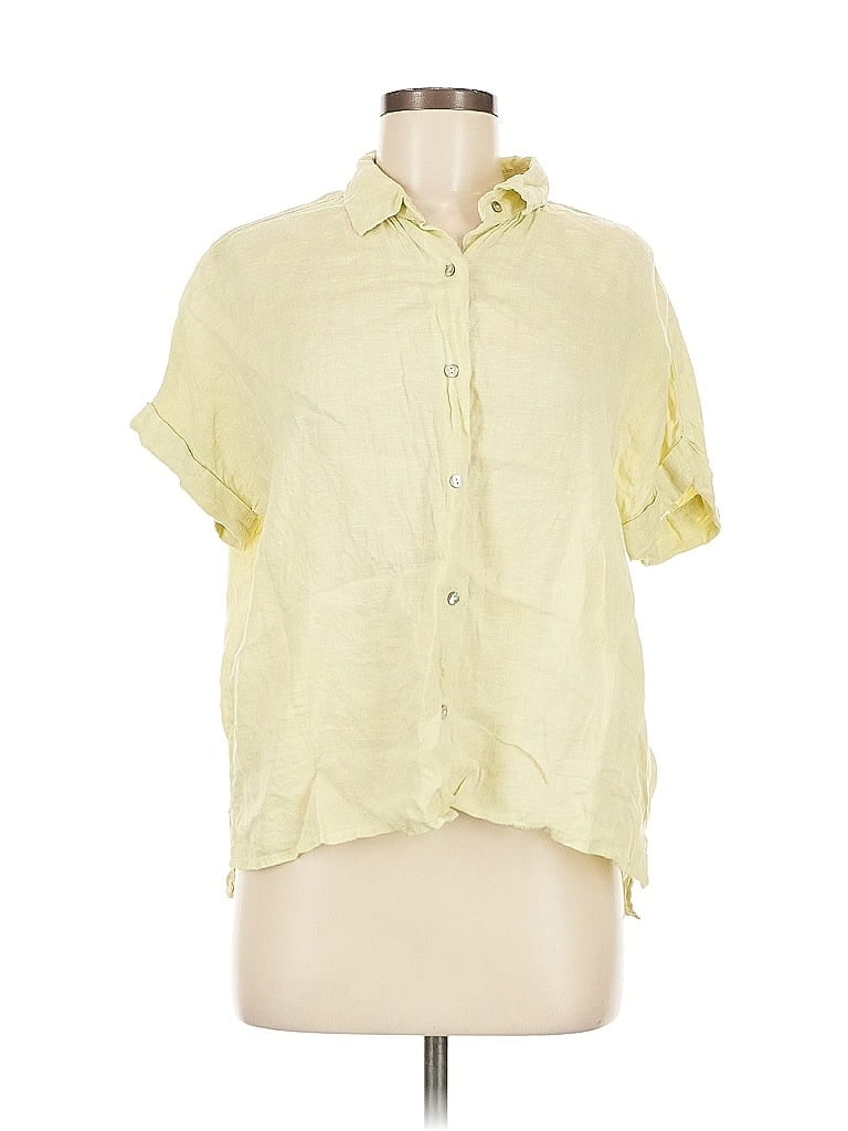 Pre-owned Rachel Rachel Roy Short Sleeve Blouse In Yellow