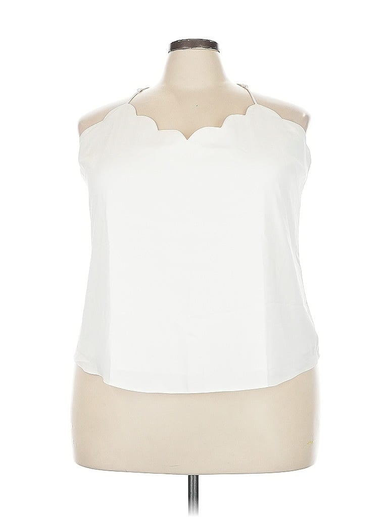 Pre-owned J. By J.crew Sleeveless Blouse In White
