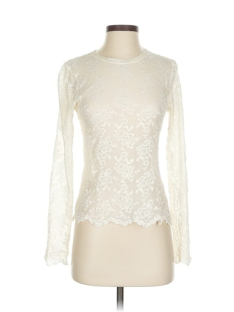 Click to view more detailed imagery on our partner's website Pre-owned Cabi Long Sleeve Top Ivory Mock Neckline Tops In White