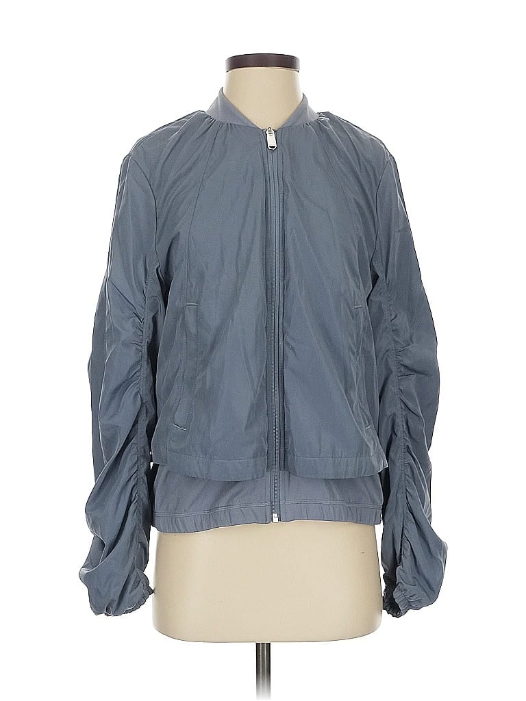 Pre-owned Athleta Windbreaker Jacket In Gray
