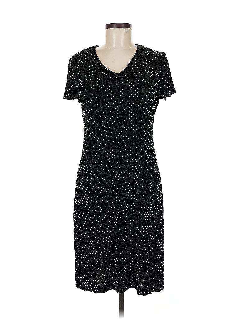 Pre-owned Coldwater Creek Short Sleeve Top Black Scoop Neck Tops