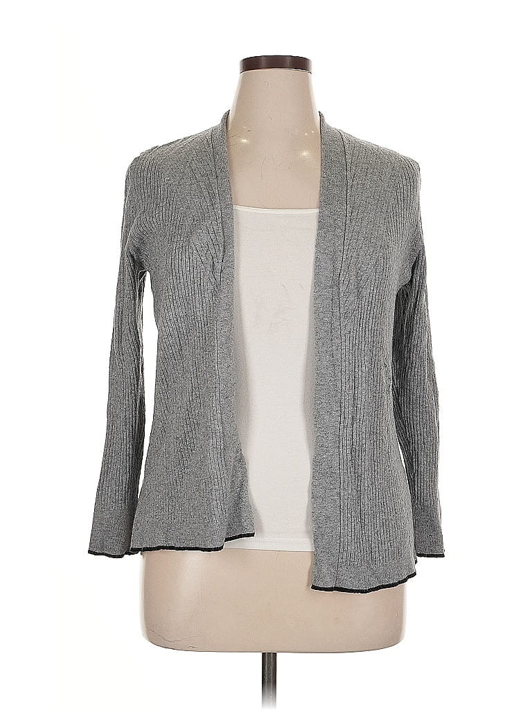 Pre-owned 89th & Madison Cardigan Sweater In Gray