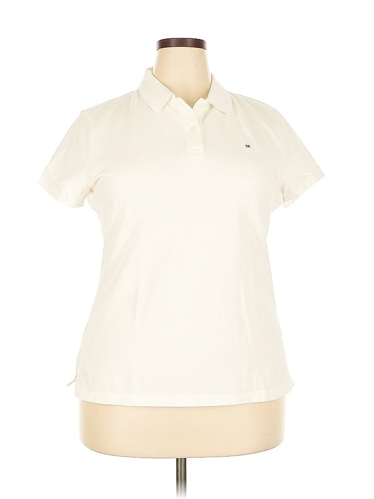 Pre-owned Tommy Hilfiger Short Sleeve Polo Shirt In White