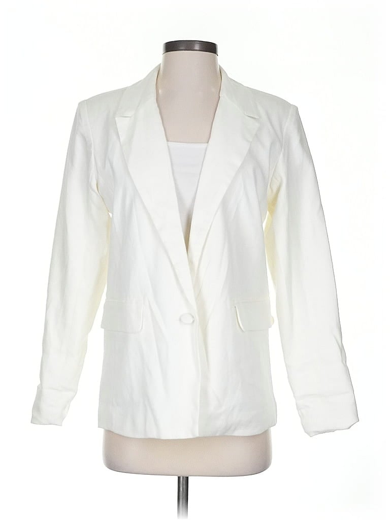 Pre-owned Abercrombie & Fitch Blazer Jacket In White