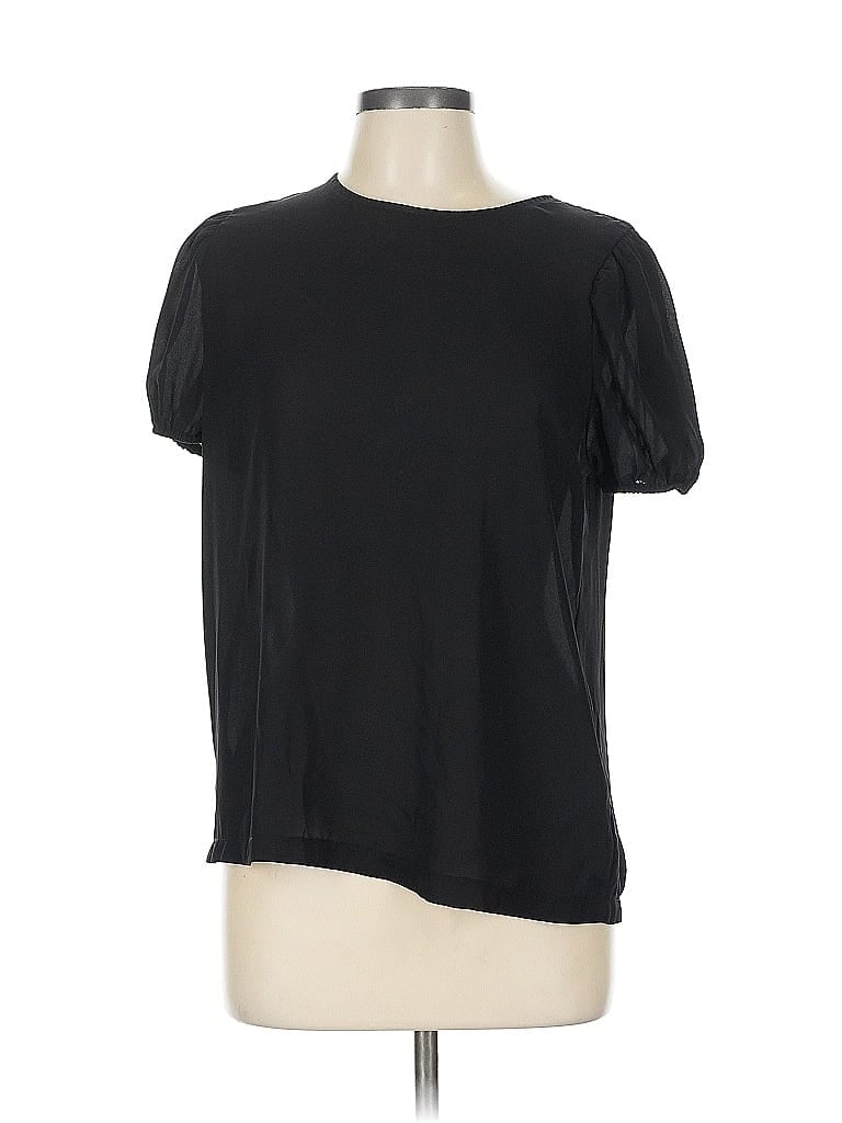 Click to view more detailed imagery on our partner's website Pre-owned Worthington Short Sleeve Top Black Crew Neck Tops