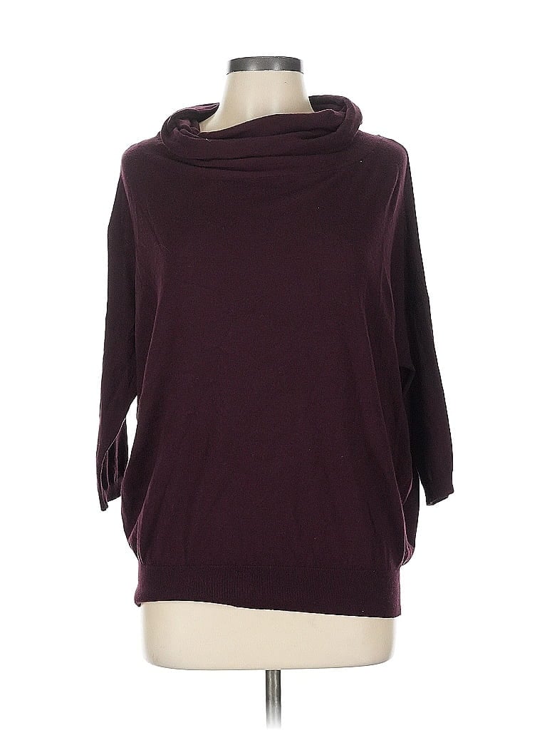 Pre-owned Ann Taylor Turtleneck Sweater In Burgundy