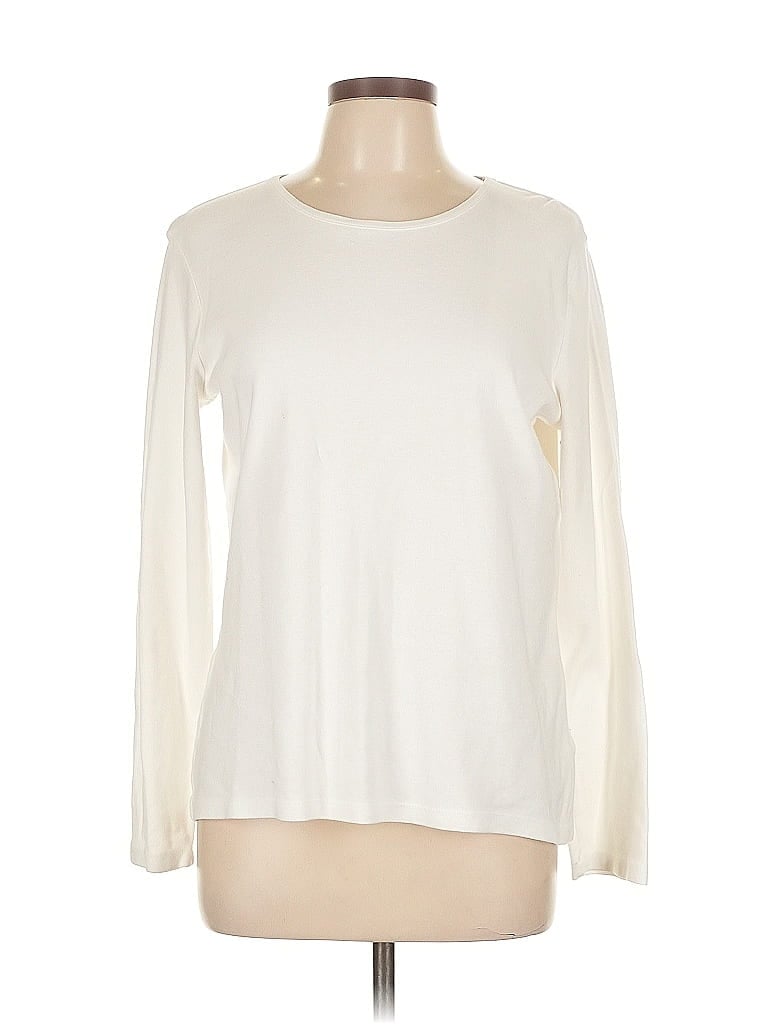 Pre-owned Croft & Barrow Long Sleeve T-shirt In White