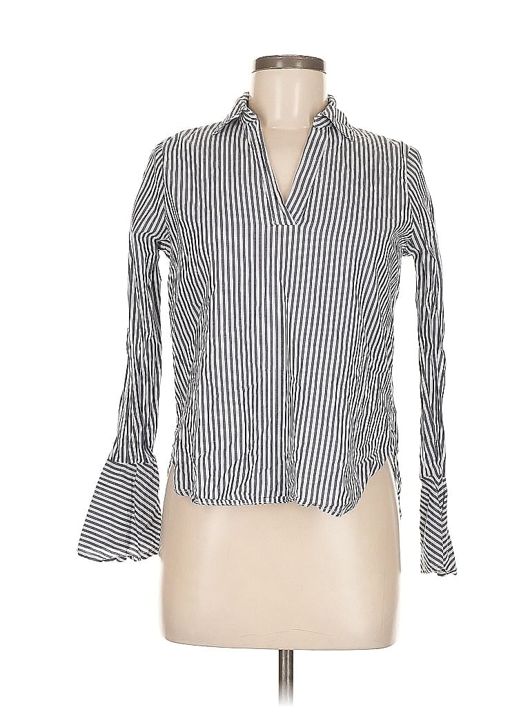 Click to view more detailed imagery on our partner's website Pre-owned Vineyard Vines Long Sleeve Blouse In Silver