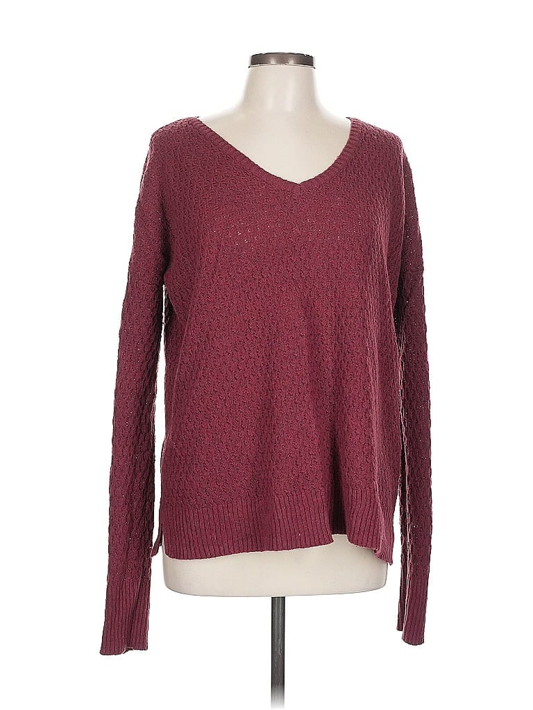 Pre-owned Natural Reflections Pullover Sweater In Burgundy