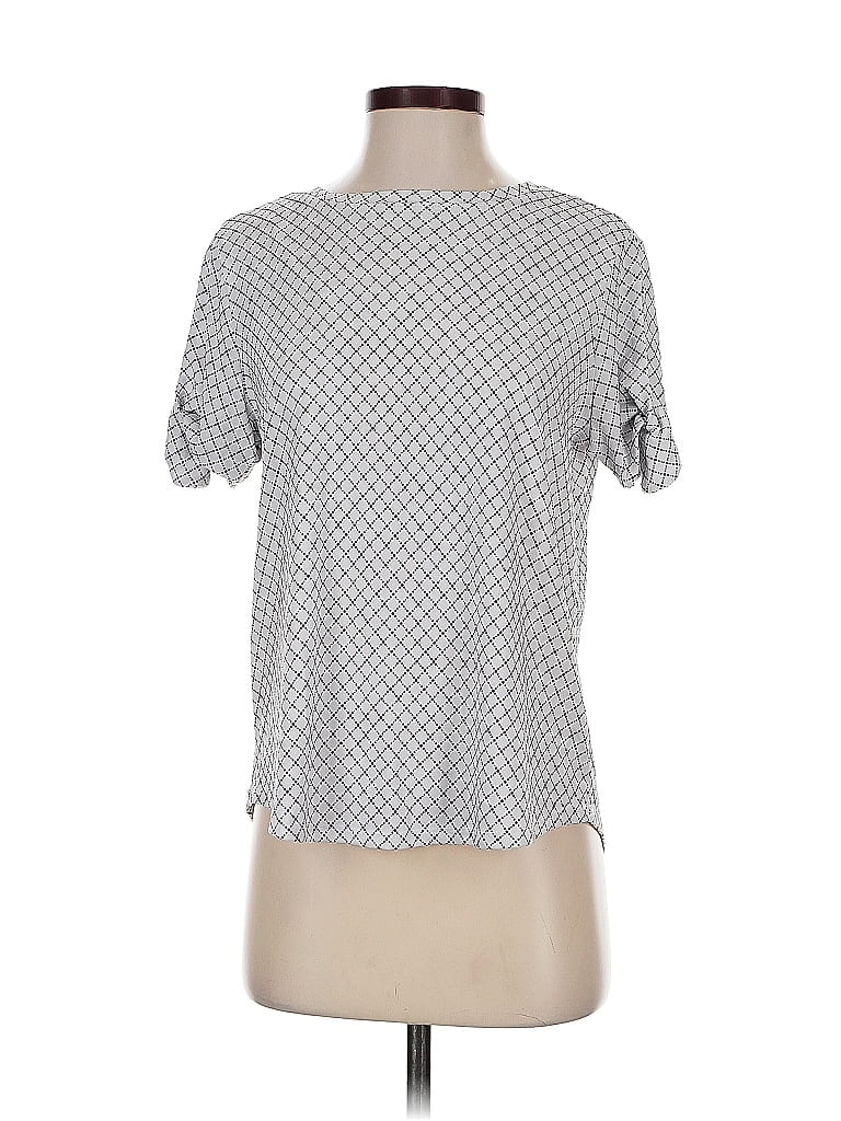 Pre-owned Elle Short Sleeve Top White Square Neckline Tops