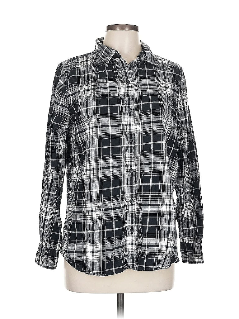 Pre-owned Amazon Essentials Long Sleeve Button Down Shirt In Black