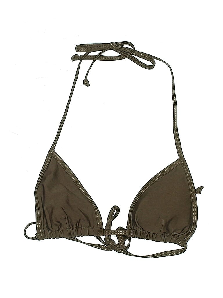 Pre-owned Rita Ora X Primark Swimsuit Top Brown Solid Pattern Swimwear