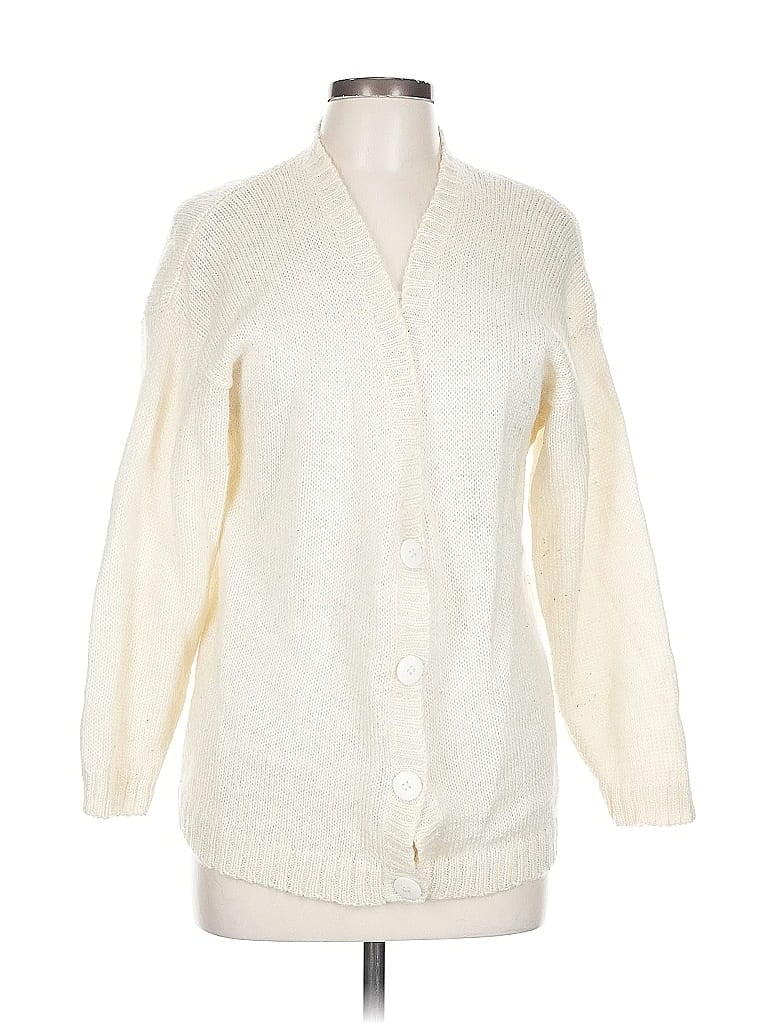 Pre-owned Assorted Brands Cardigan Sweater In White