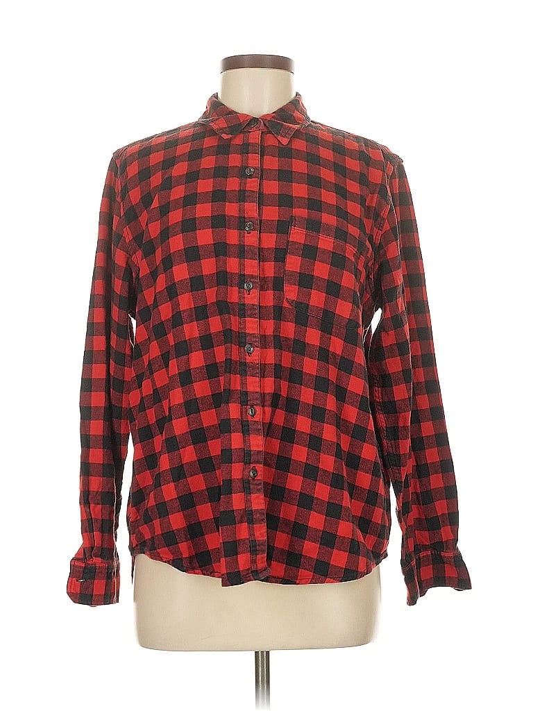 Pre-owned Universal Thread Long Sleeve Button Down Shirt In Red