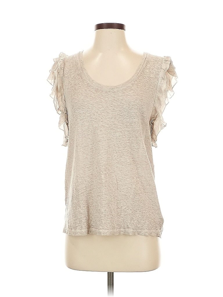 Click to view more detailed imagery on our partner's website Pre-owned Young Fabulous & Broke Short Sleeve Top Tan Scoop Neck Tops In Brown