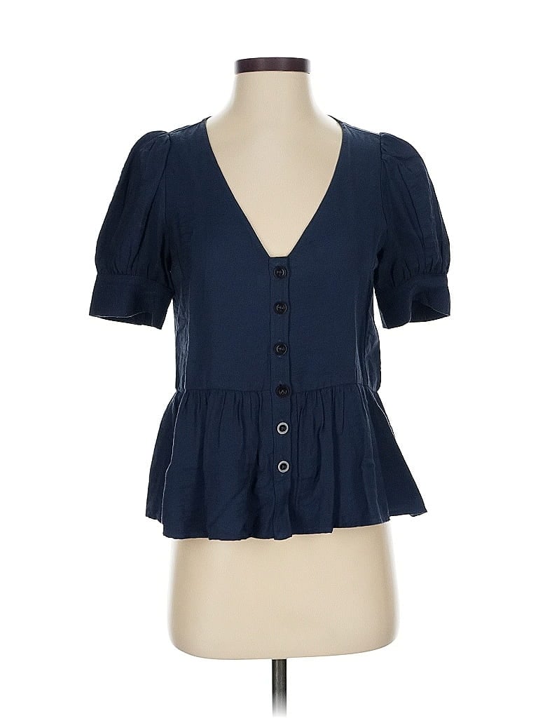 Click to view more detailed imagery on our partner's website Pre-owned Madewell Short Sleeve Blouse In Blue
