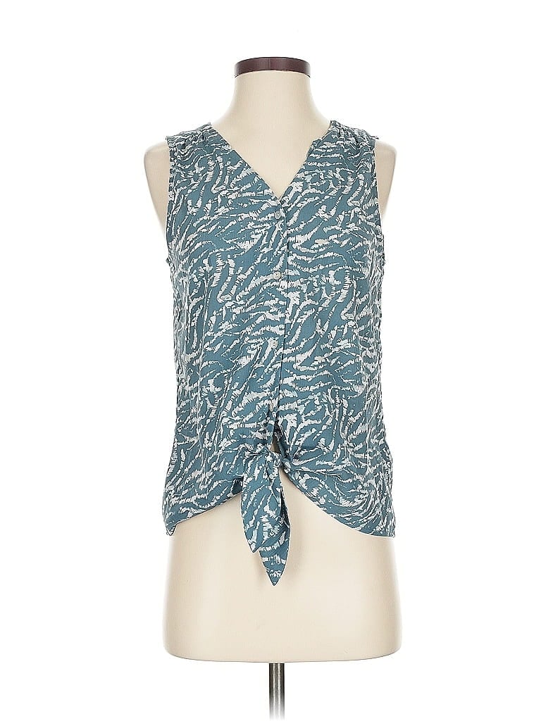 Pre-owned Nine West Sleeveless Blouse In Blue