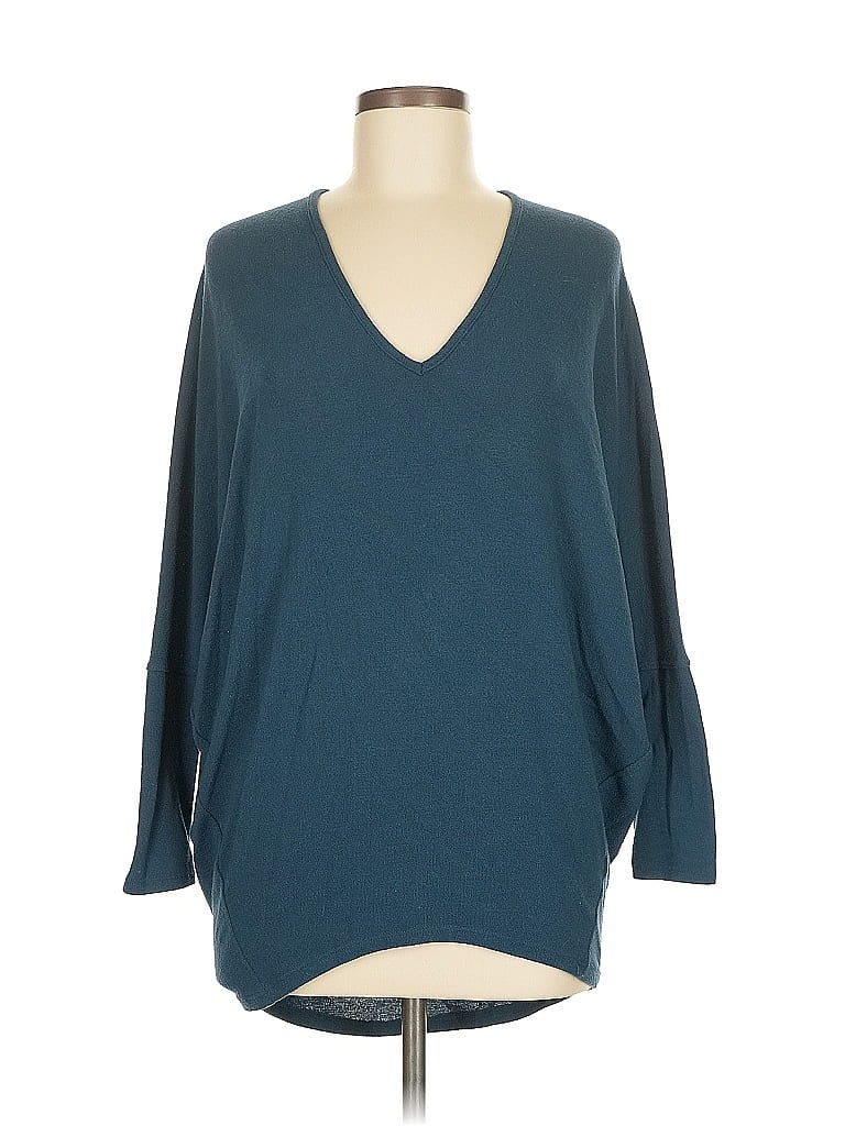 Click to view more detailed imagery on our partner's website Pre-owned Jess Lea 3/4 Sleeve Top Teal V Neck Tops In Blue