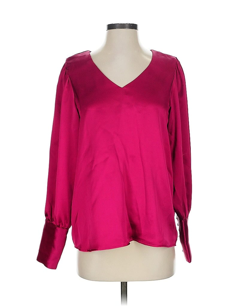 Click to view more detailed imagery on our partner's website Pre-owned Rachel Zoe Tjx Long Sleeve Blouse In Burgundy