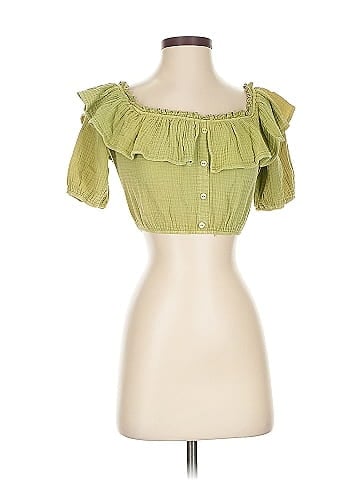 Blue Blush Short Sleeve Blouse (view 1)