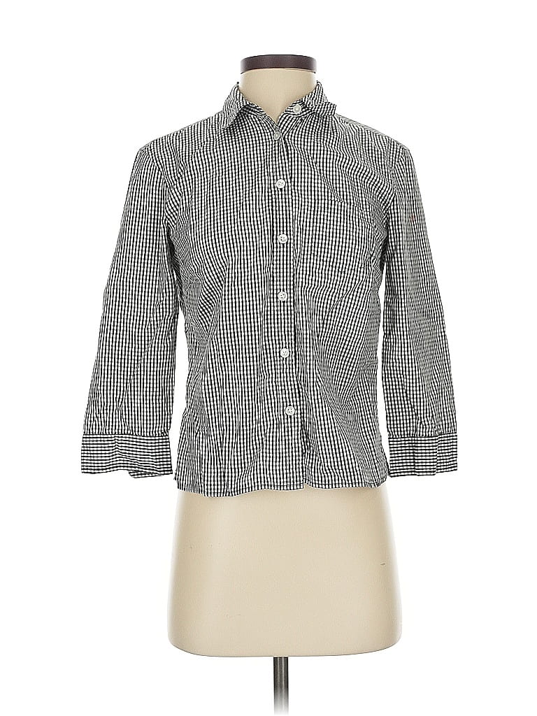 Pre-owned Ann Taylor 3/4 Sleeve Button Down Shirt In Black