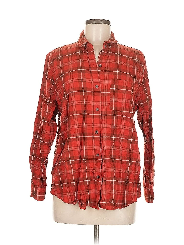 Pre-owned Universal Thread Long Sleeve Button Down Shirt In Red