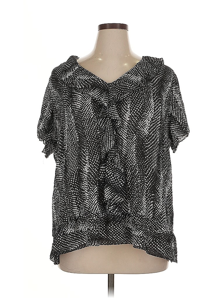 Click to view more detailed imagery on our partner's website Pre-owned Sunny Leigh Short Sleeve Blouse In Silver