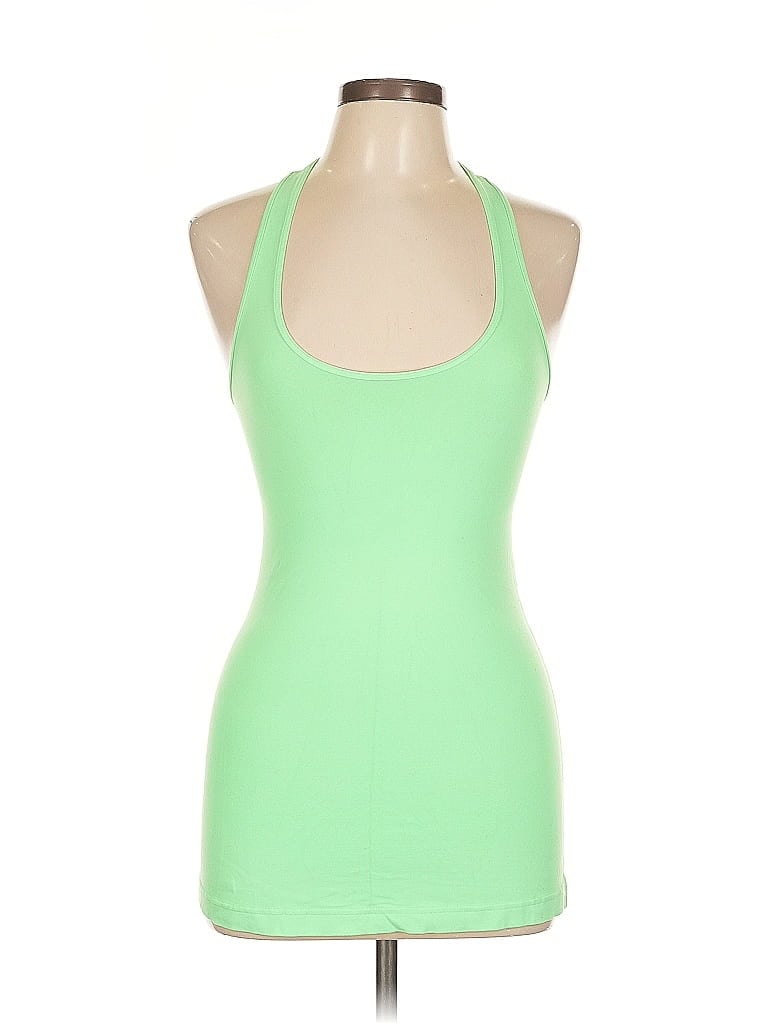 Pre-owned Lululemon Athletica Tank Top Green Halter Neckline Tops