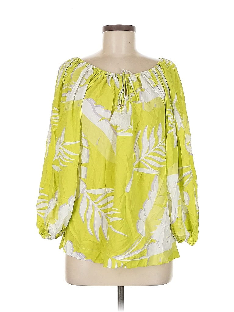 Pre-owned Olivaceous 3/4 Sleeve Blouse In Green
