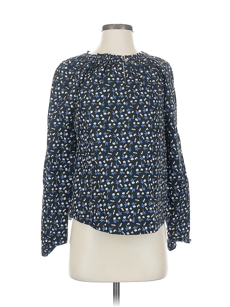 Pre-owned La Vie Rebecca Taylor Long Sleeve Blouse In Blue