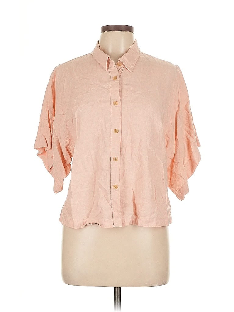 Pre-owned Banana Republic Factory Store 3/4 Sleeve Button Down Shirt In Pink