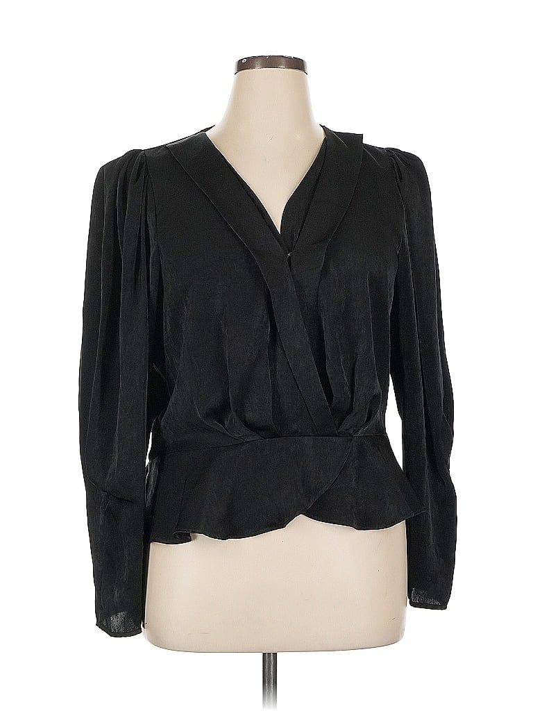 Pre-owned Dkny Long Sleeve Blouse In Black