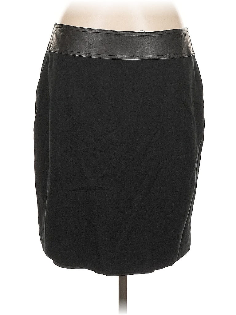 Pre-owned Jana Kos Faux Leather Skirt In Black
