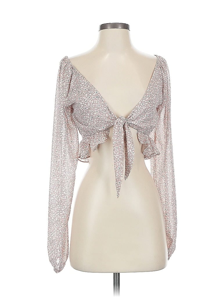 Click to view more detailed imagery on our partner's website Pre-owned Princess Polly Long Sleeve Blouse In Silver