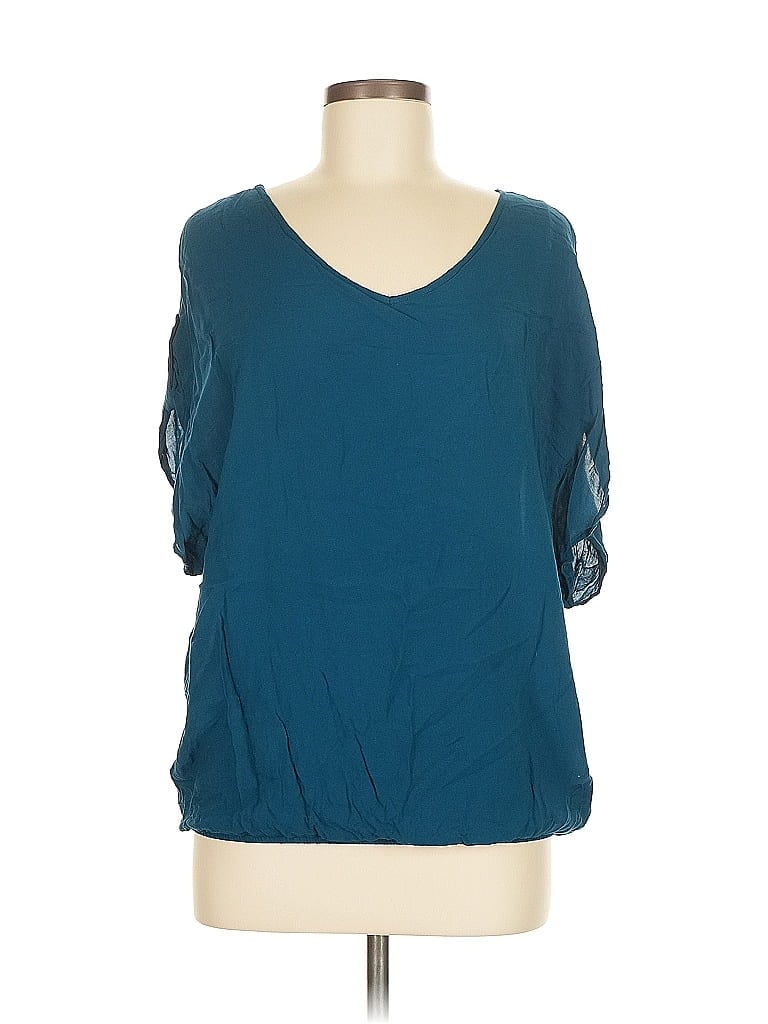 Pre-owned Bobeau 3/4 Sleeve Blouse In Blue