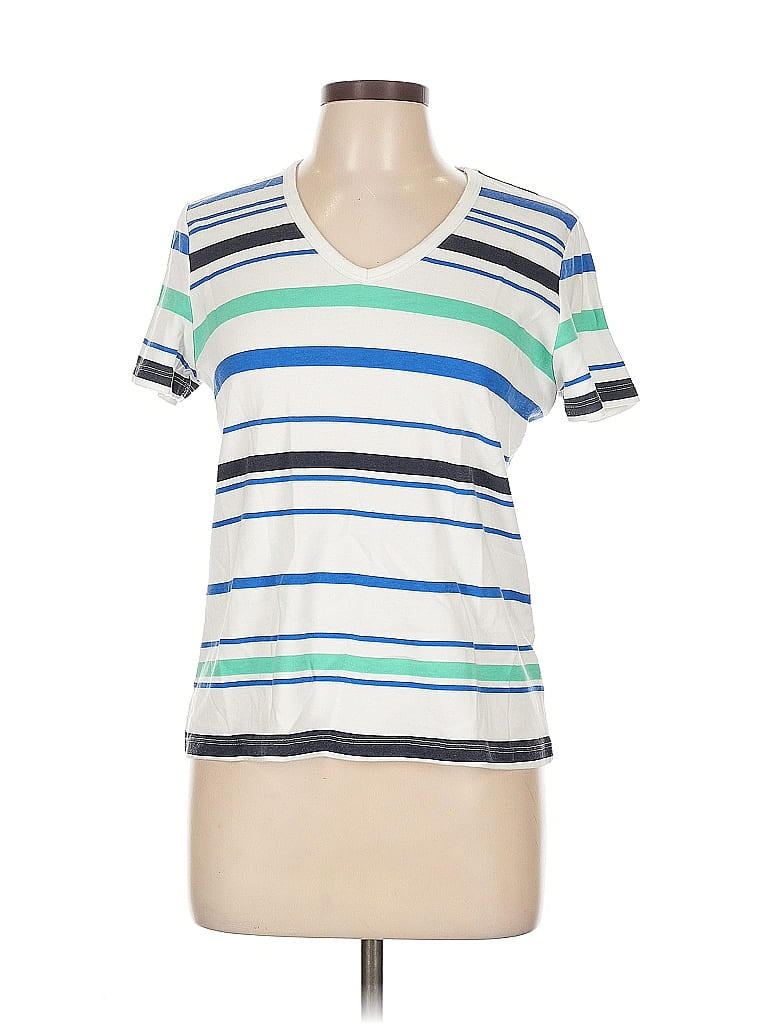 Pre-owned Karen Scott Short Sleeve T-shirt In Silver