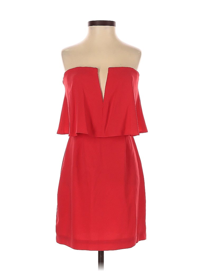 Click to view more detailed imagery on our partner's website Pre-owned Bcbgmaxazria Sleeveless Top Red Strapless Neckline Tops