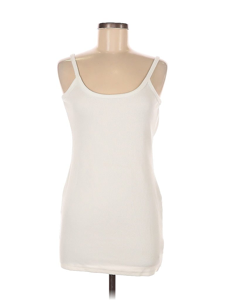EDIKTED Pre-owned Tank Top Ivory Strapless Neckline Tops In White