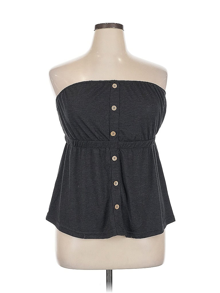 Pre-owned Shein Curve Tube Top Gray Strapless Neckline Tops
