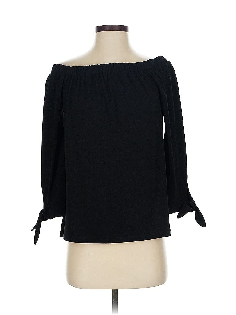 Pre-owned Ann Taylor Factory 3/4 Sleeve Blouse In Black