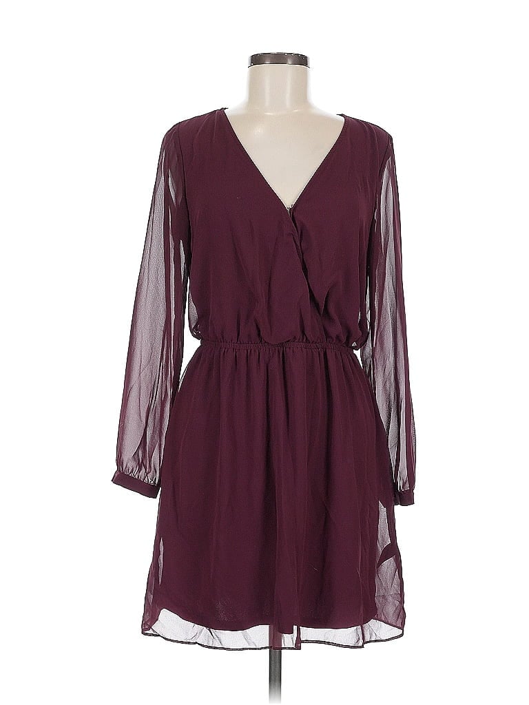 Pre-owned Express Casual Dress In Burgundy
