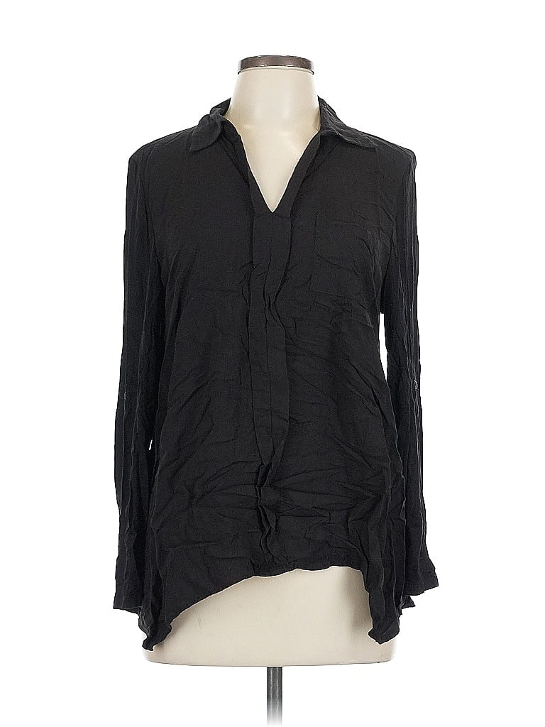 Pre-owned Joseph A Long Sleeve Blouse In Black