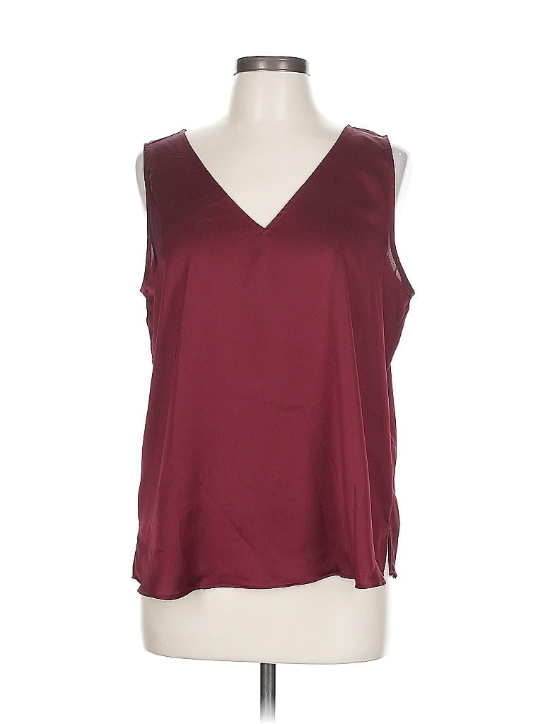 Pre-owned Ann Taylor Loft Outlet Sleeveless Blouse In Burgundy